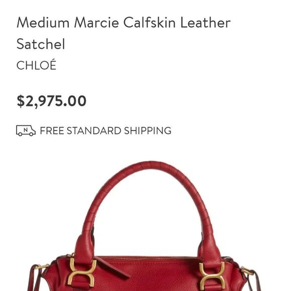 CHLOE MARCIE RED SATCHEL - Picture 16 of 16